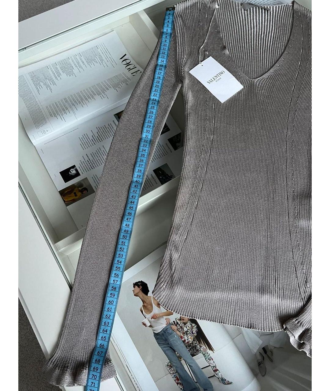 VALENTINO Серое вискозное вечернее платье, фото 7