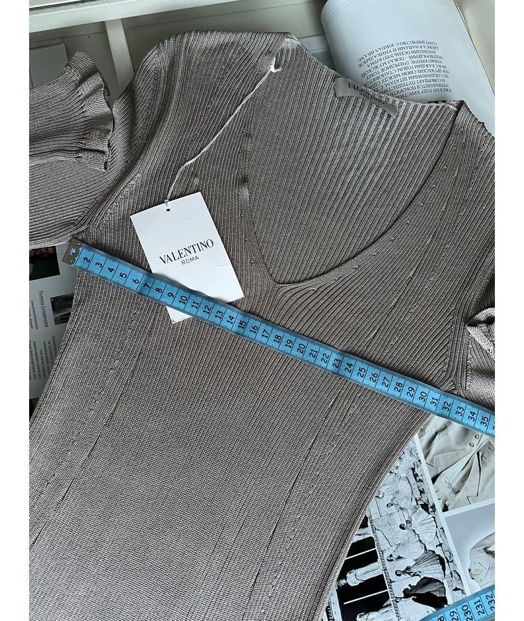 VALENTINO Серое вискозное вечернее платье, фото 6