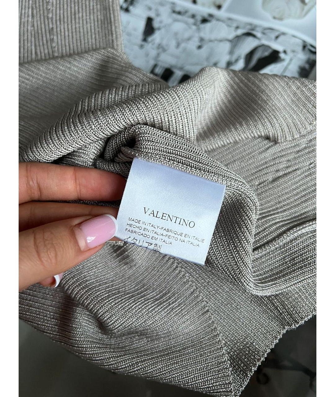 VALENTINO Серое вискозное вечернее платье, фото 4