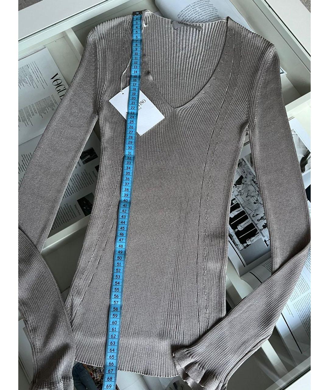 VALENTINO Серое вискозное вечернее платье, фото 8