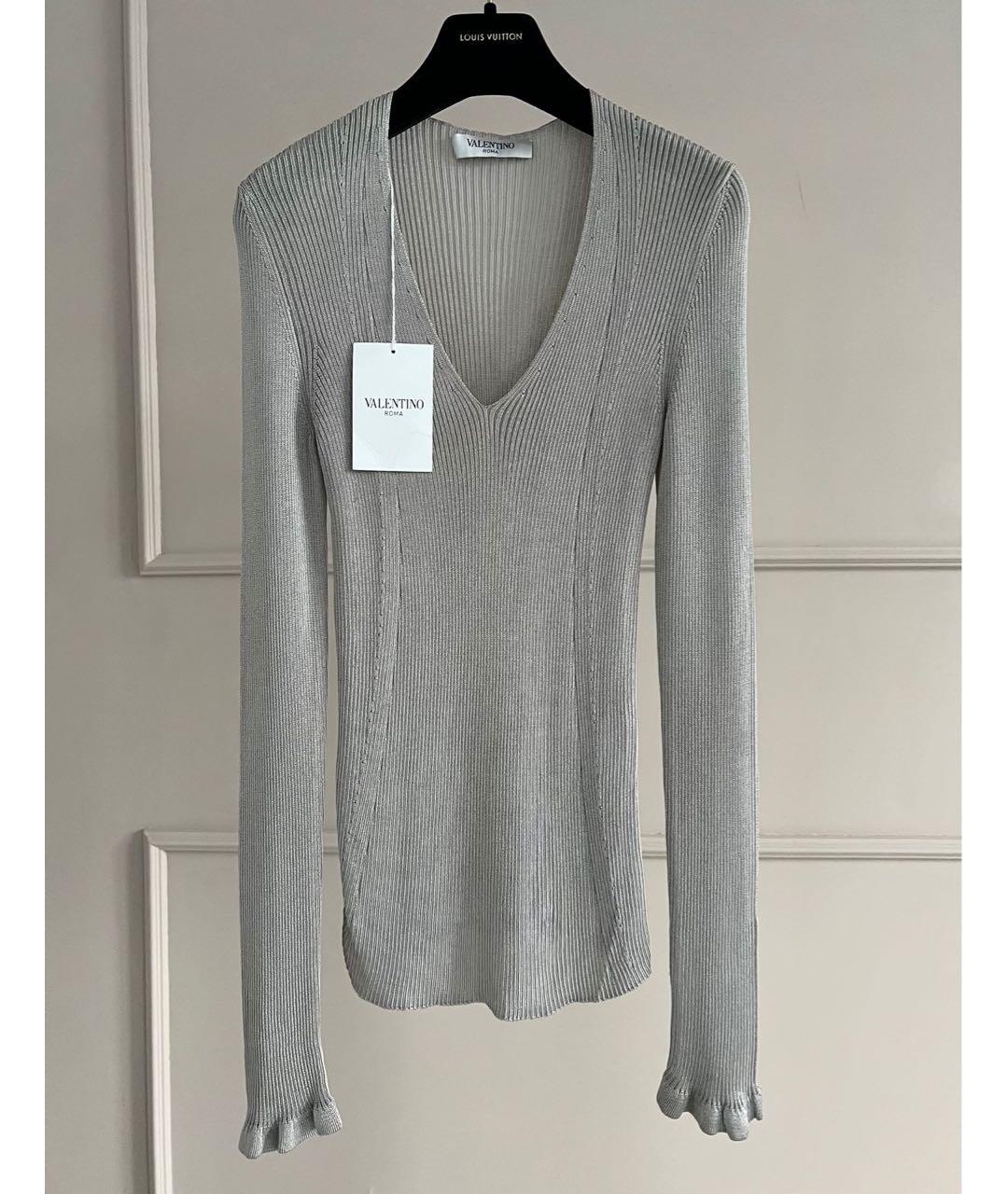 VALENTINO Серое вискозное вечернее платье, фото 9