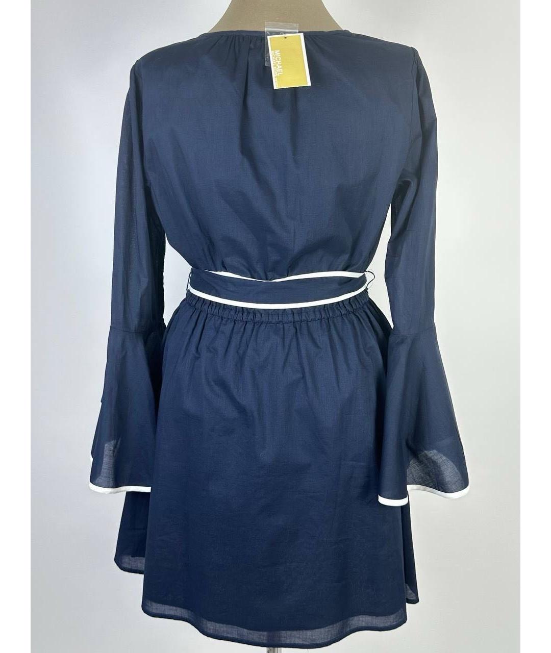 MICHAEL MICHAEL KORS Темно-синее хлопковое повседневное платье, фото 3
