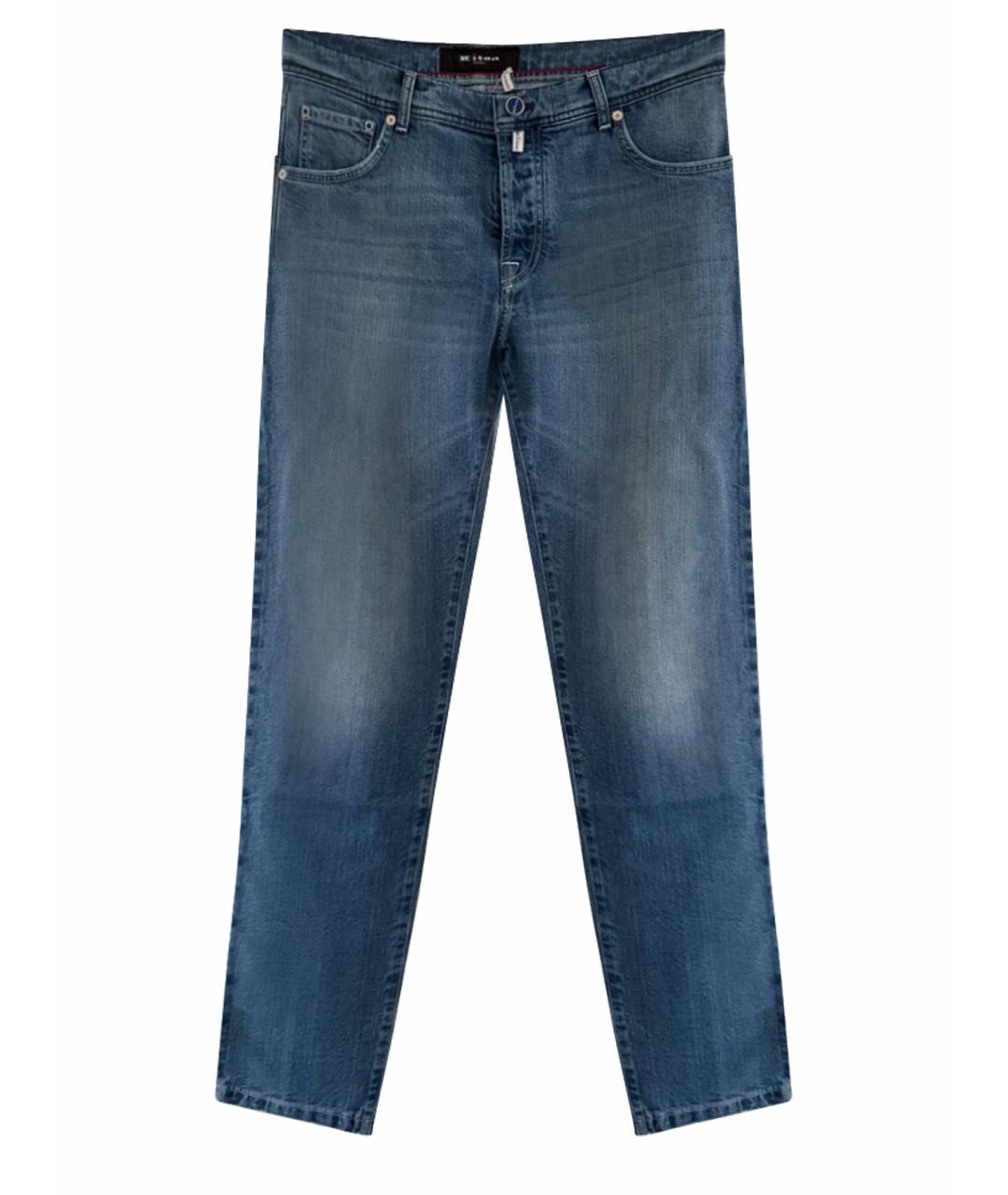 KITON Голубые хлопковые прямые джинсы, фото 1