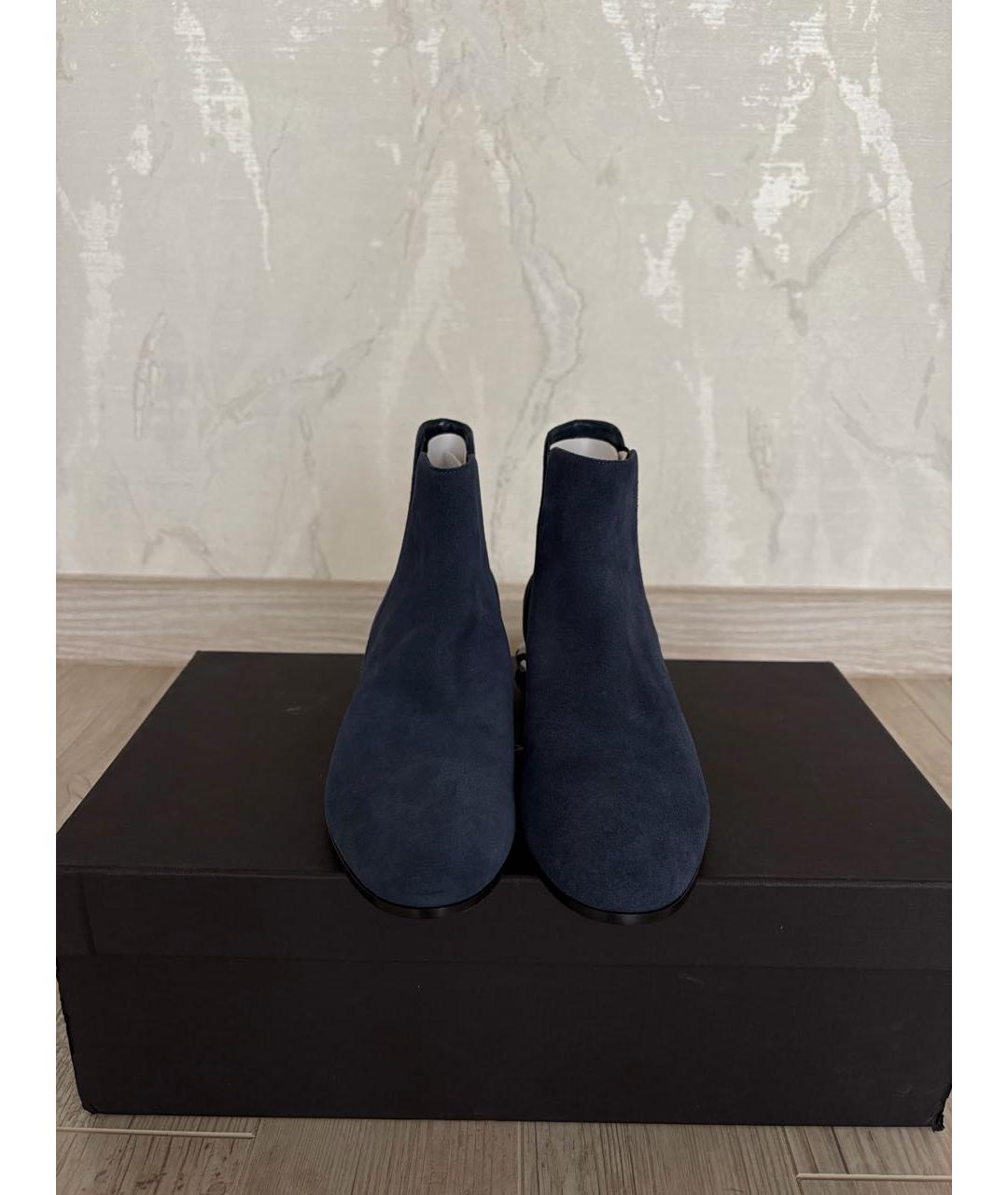 DOLCE&GABBANA Темно-синие замшевые ботильоны, фото 2