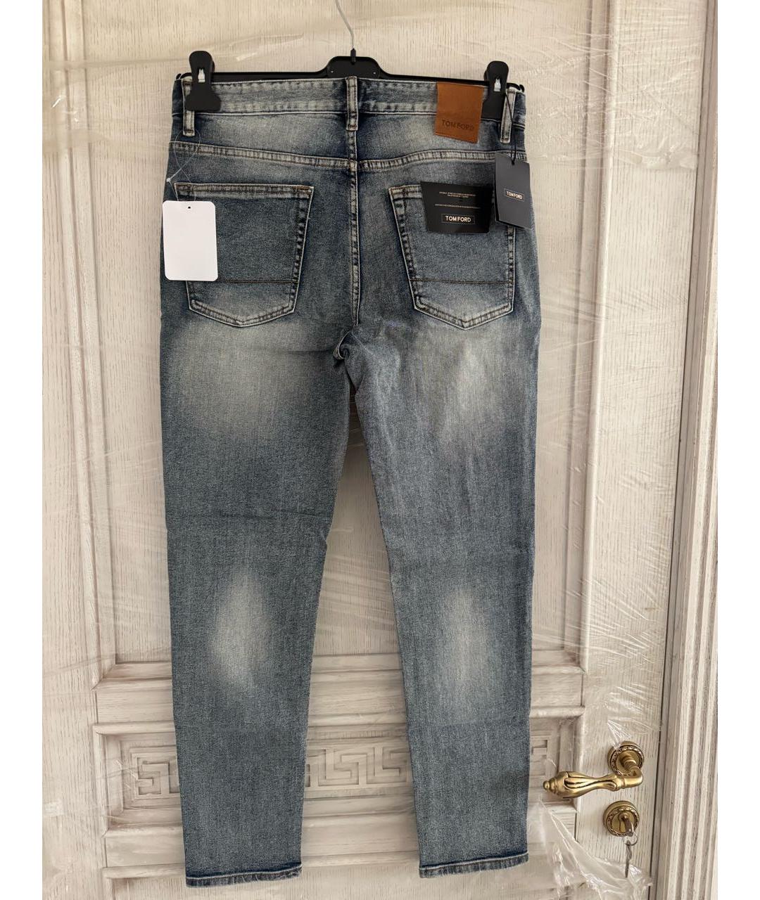 TOM FORD Синие хлопковые джинсы скинни, фото 2