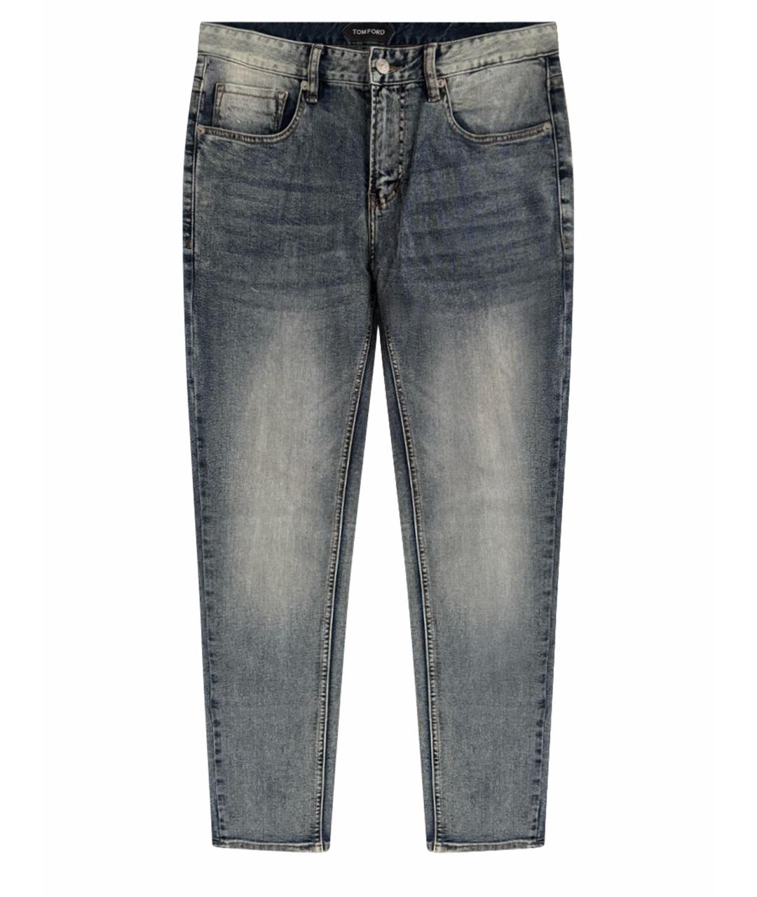 TOM FORD Синие хлопковые джинсы скинни, фото 1