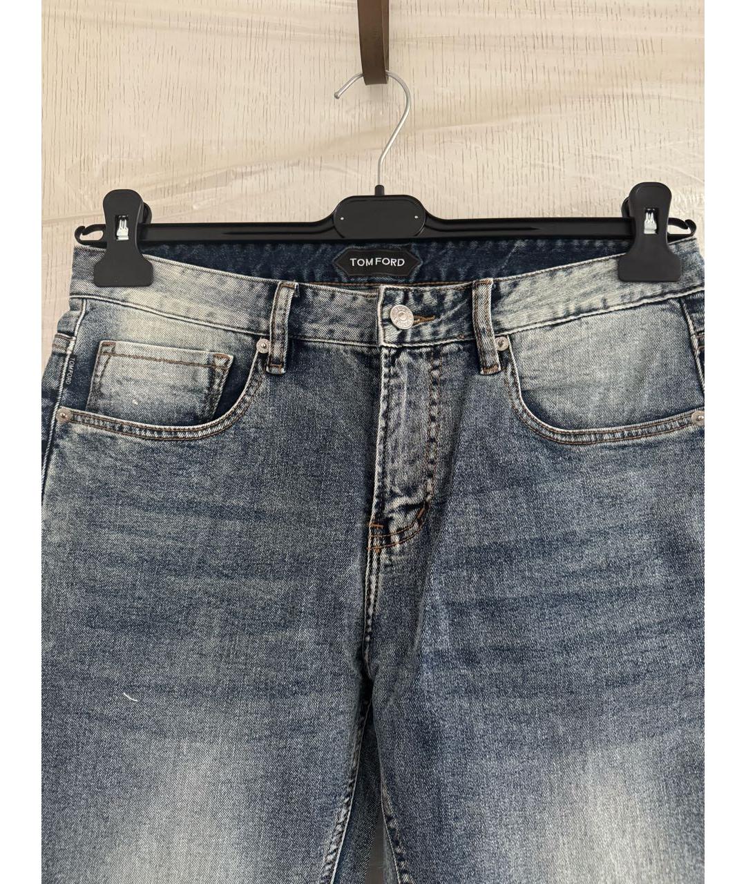 TOM FORD Синие хлопковые джинсы скинни, фото 3