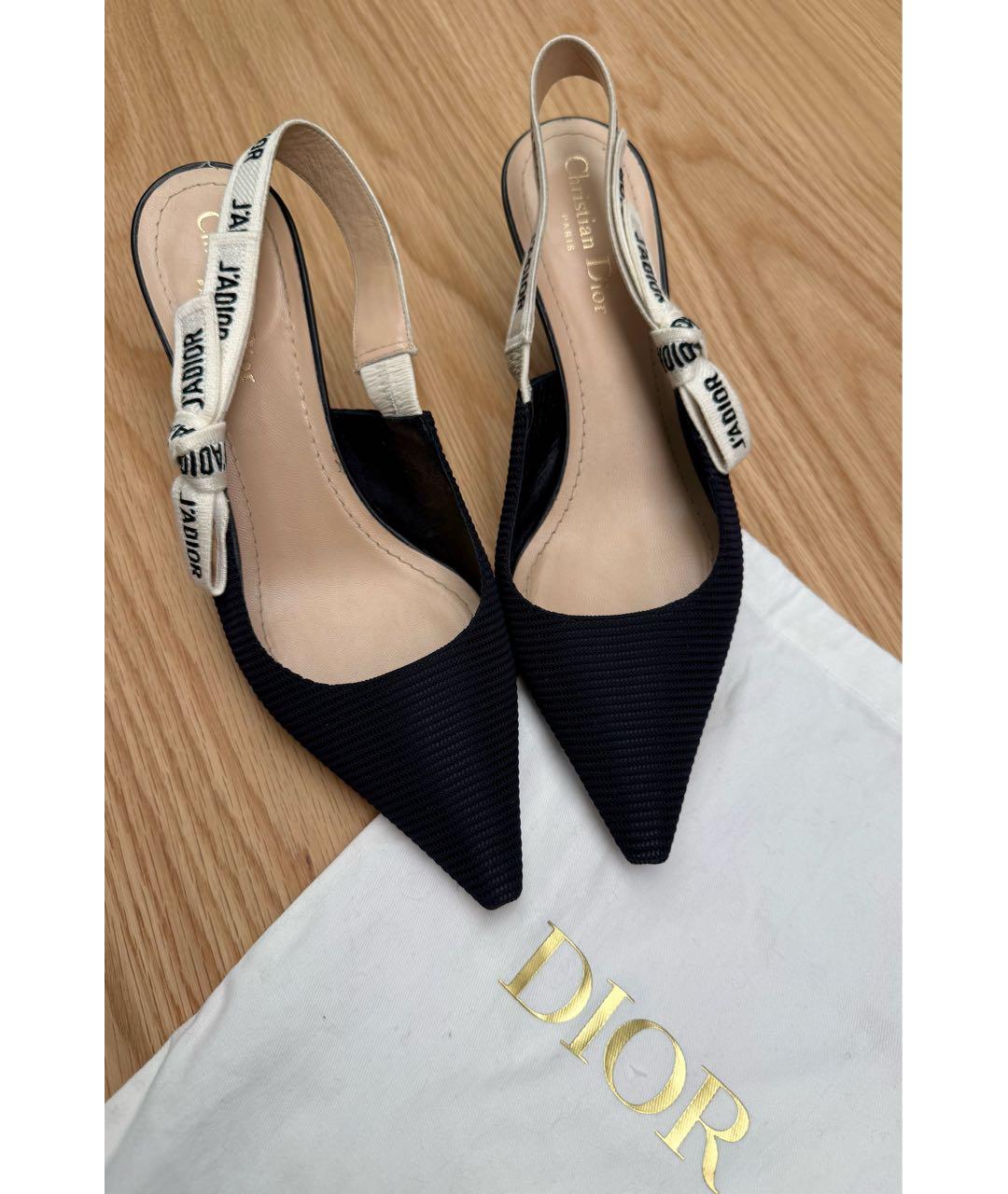 CHRISTIAN DIOR Черные текстильные туфли, фото 2