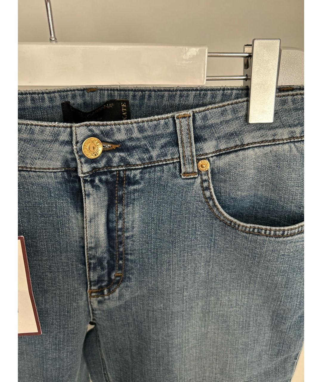 DOLCE&GABBANA Голубые хлопко-эластановые джинсы слим, фото 4