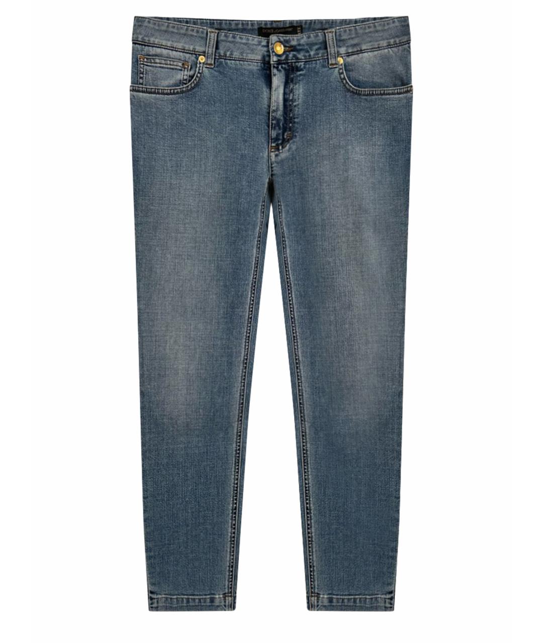 DOLCE&GABBANA Голубые хлопко-эластановые джинсы слим, фото 1