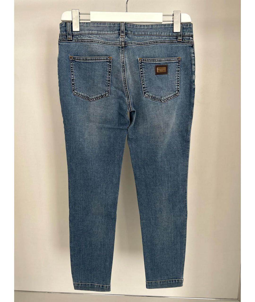 DOLCE&GABBANA Голубые хлопко-эластановые джинсы слим, фото 2