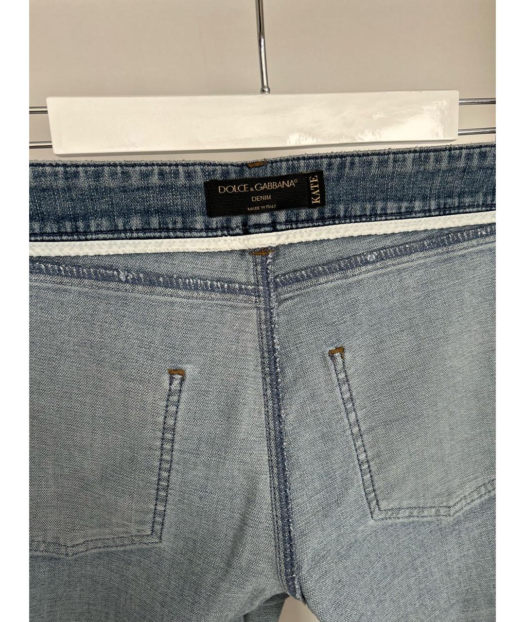DOLCE&GABBANA Голубые хлопко-эластановые джинсы слим, фото 3