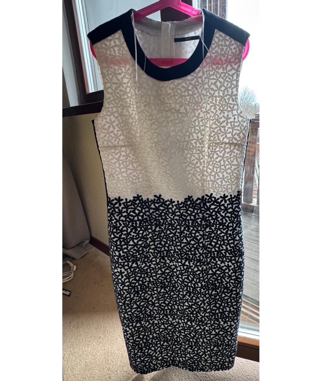 HUGO BOSS Белое хлопковое повседневное платье, фото 3