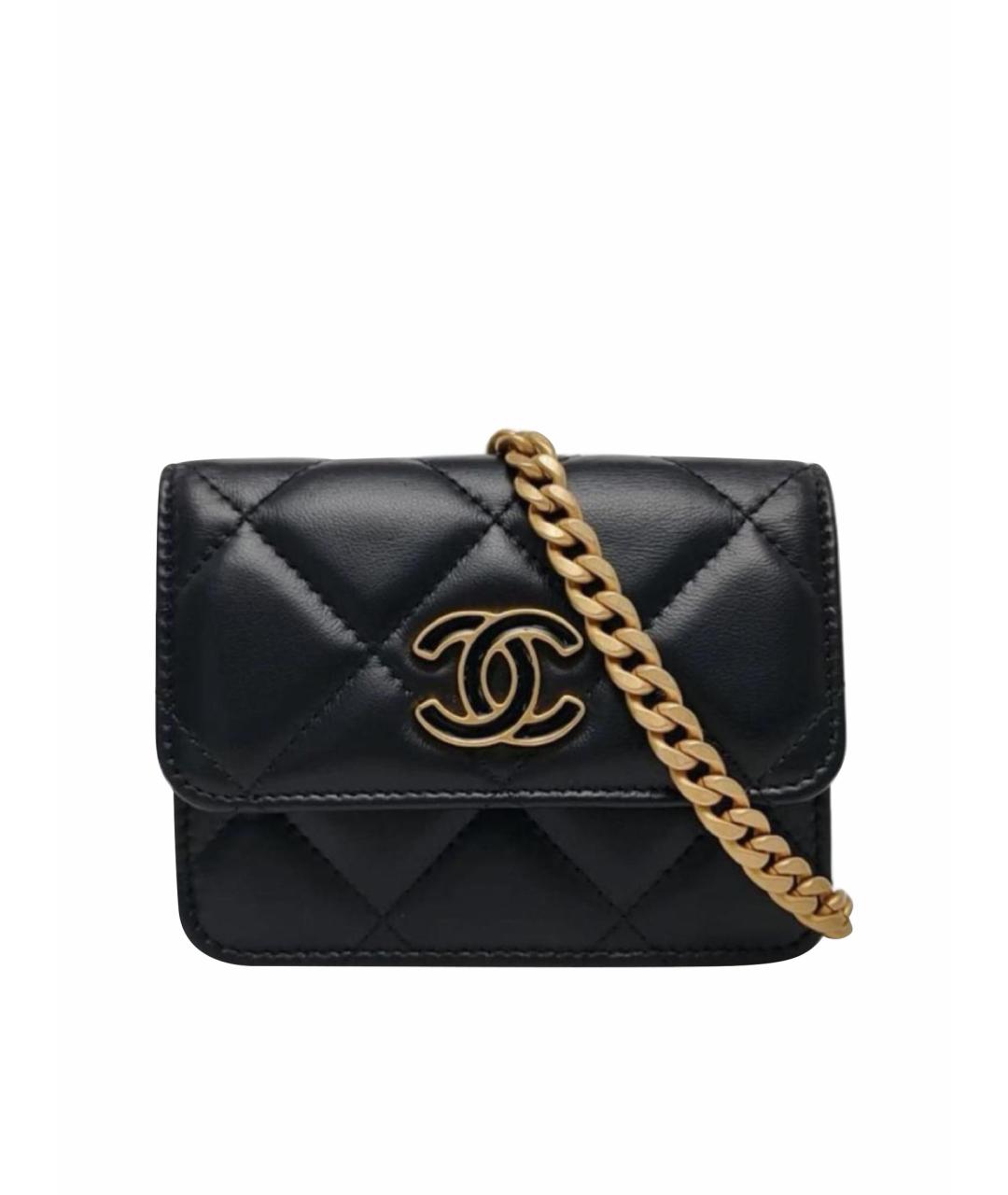 CHANEL Черная кожаная поясная сумка, фото 1