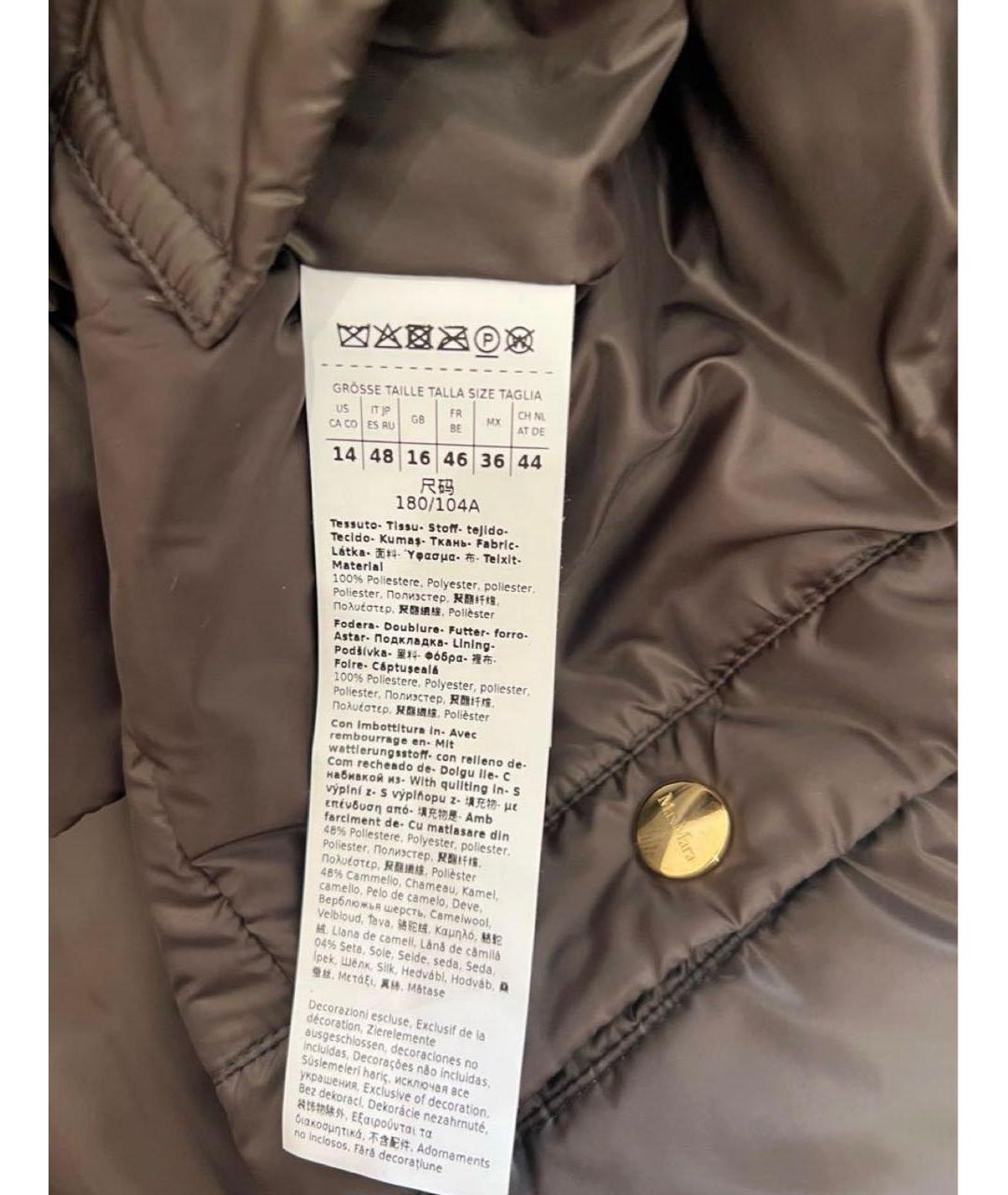 MAX MARA Коричневая полиэстеровая куртка, фото 8
