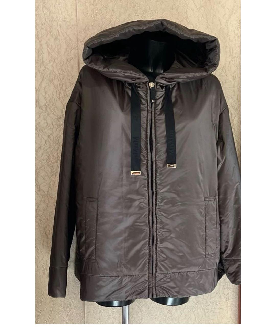 MAX MARA Коричневая полиэстеровая куртка, фото 2