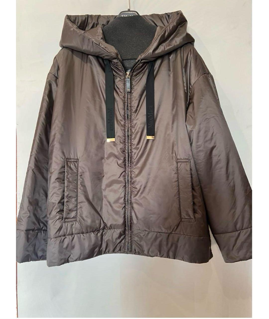 MAX MARA Коричневая полиэстеровая куртка, фото 3