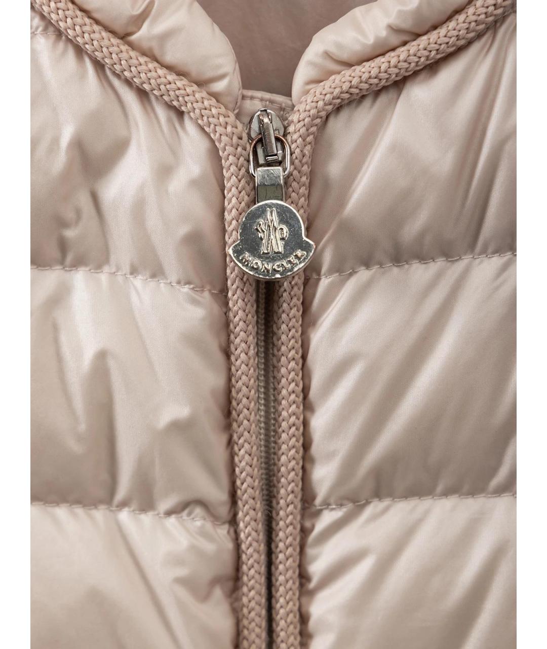 MONCLER Розовая полиэстеровая куртка, фото 3