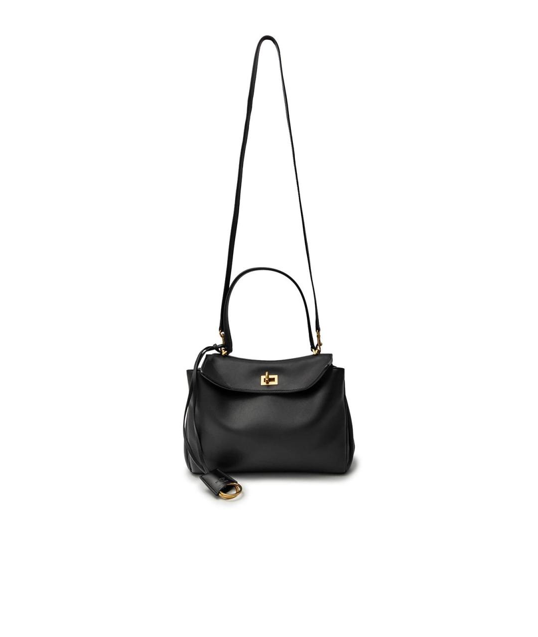 BALENCIAGA Черная кожаная сумка тоут, фото 4