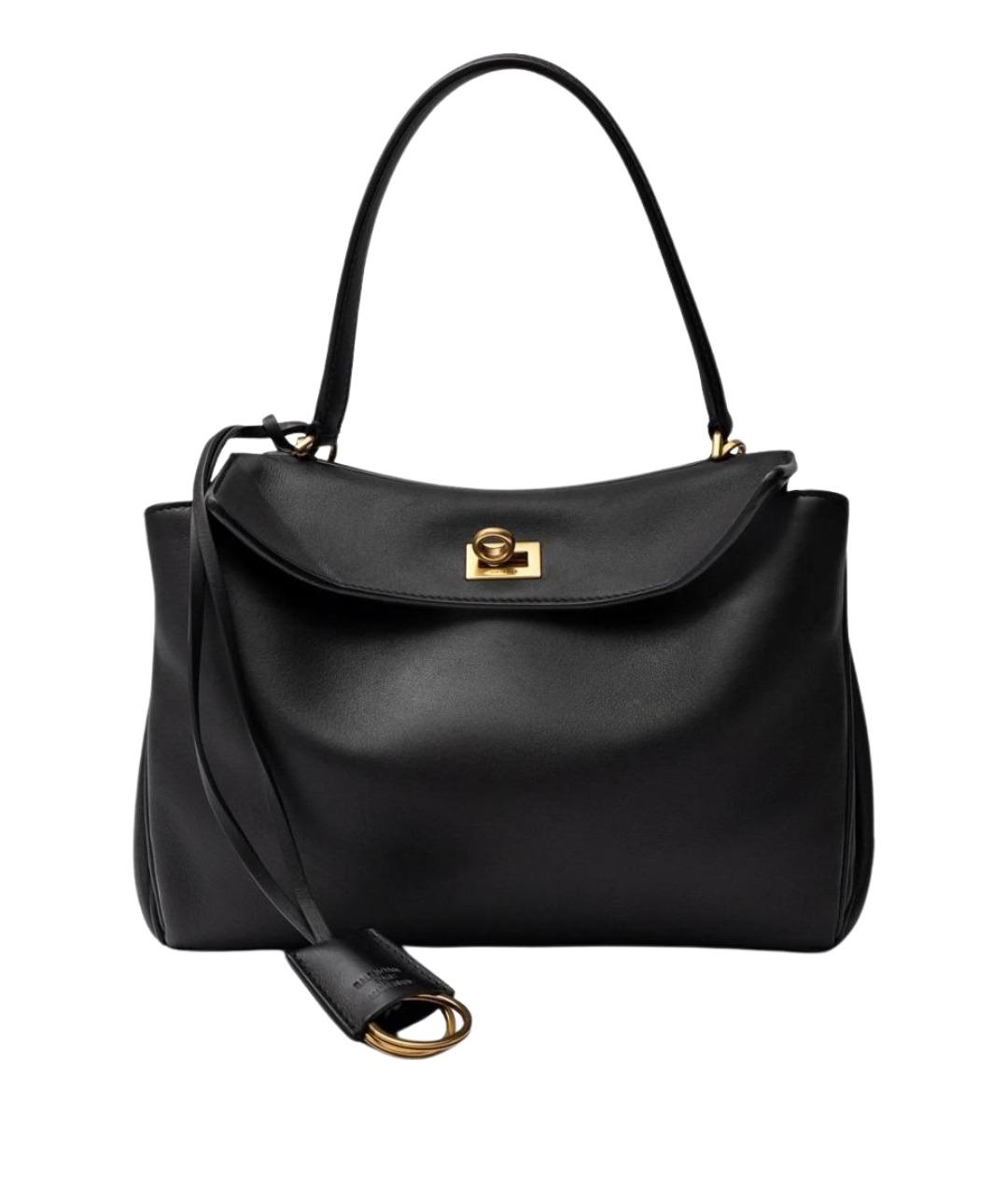 BALENCIAGA Черная кожаная сумка тоут, фото 1