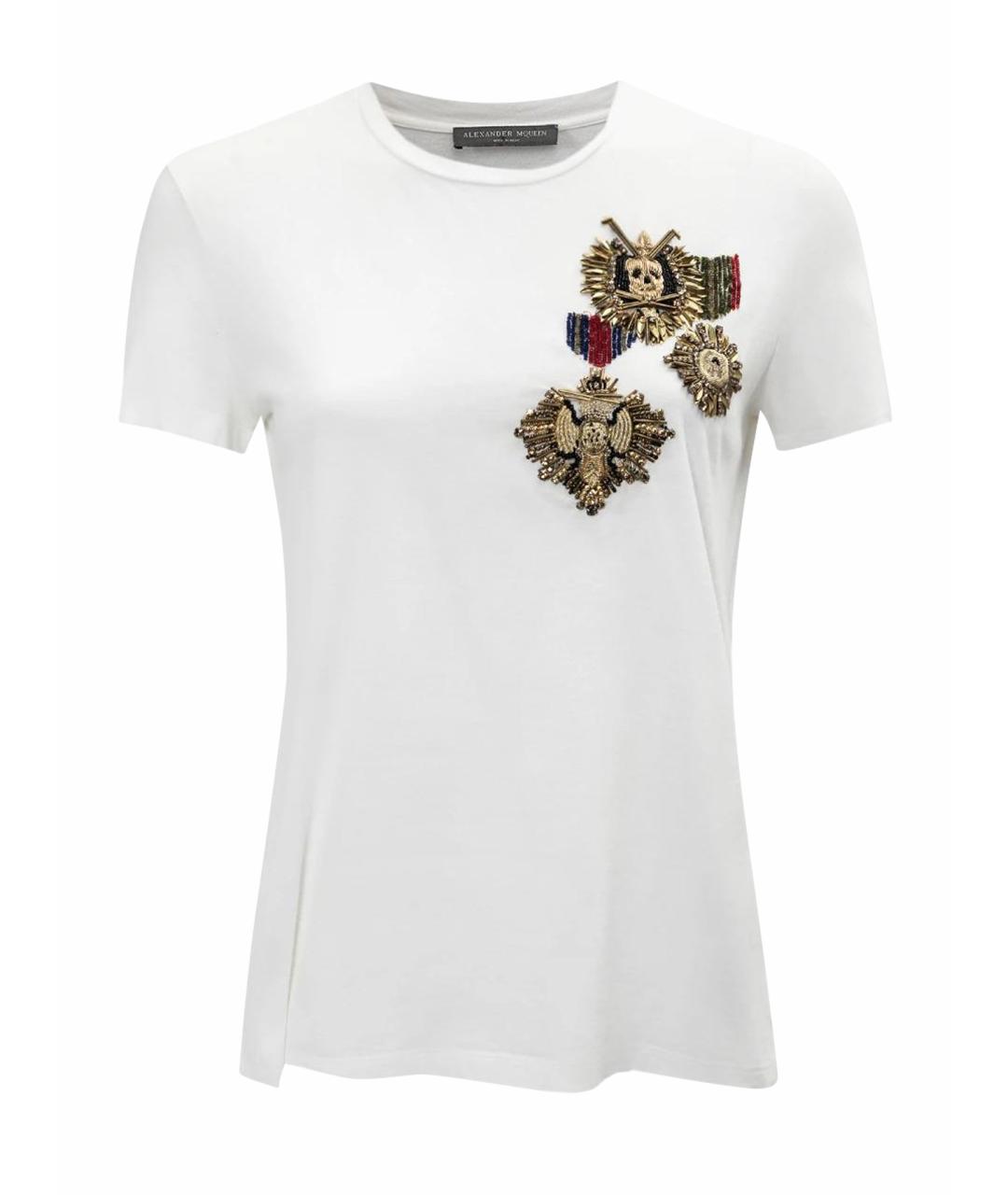 ALEXANDER MCQUEEN Белая хлопковая футболка, фото 1