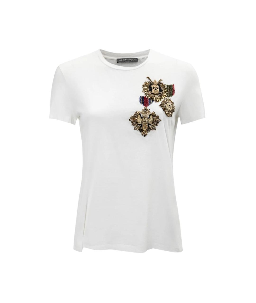 ALEXANDER MCQUEEN Белая хлопковая футболка, фото 4