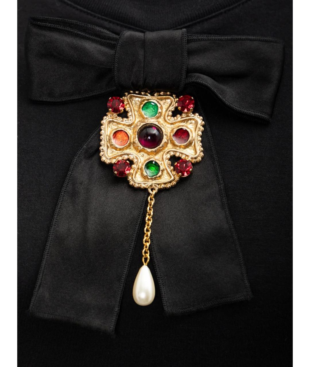 DOLCE&GABBANA Черная хлопковая футболка, фото 3