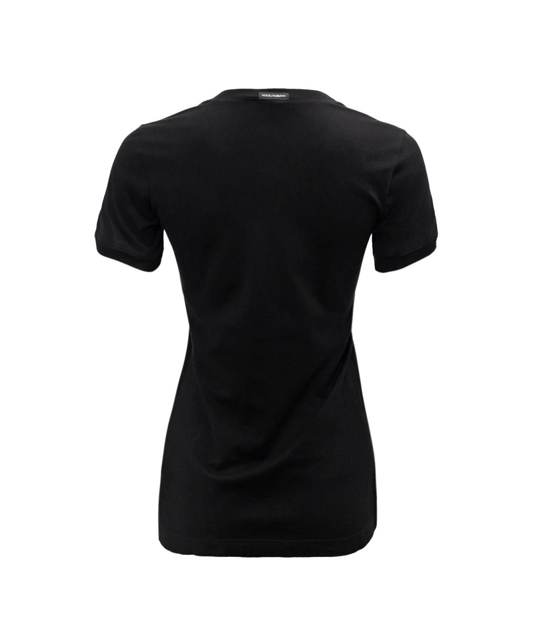 DOLCE&GABBANA Черная хлопковая футболка, фото 2