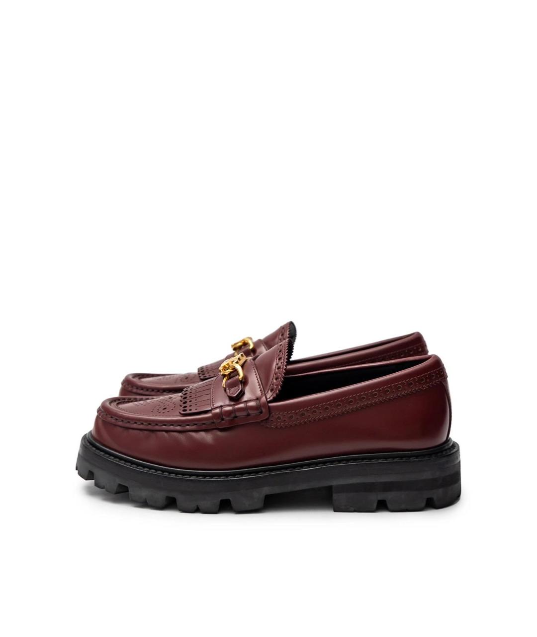 CELINE Бордовые кожаные лоферы, фото 2