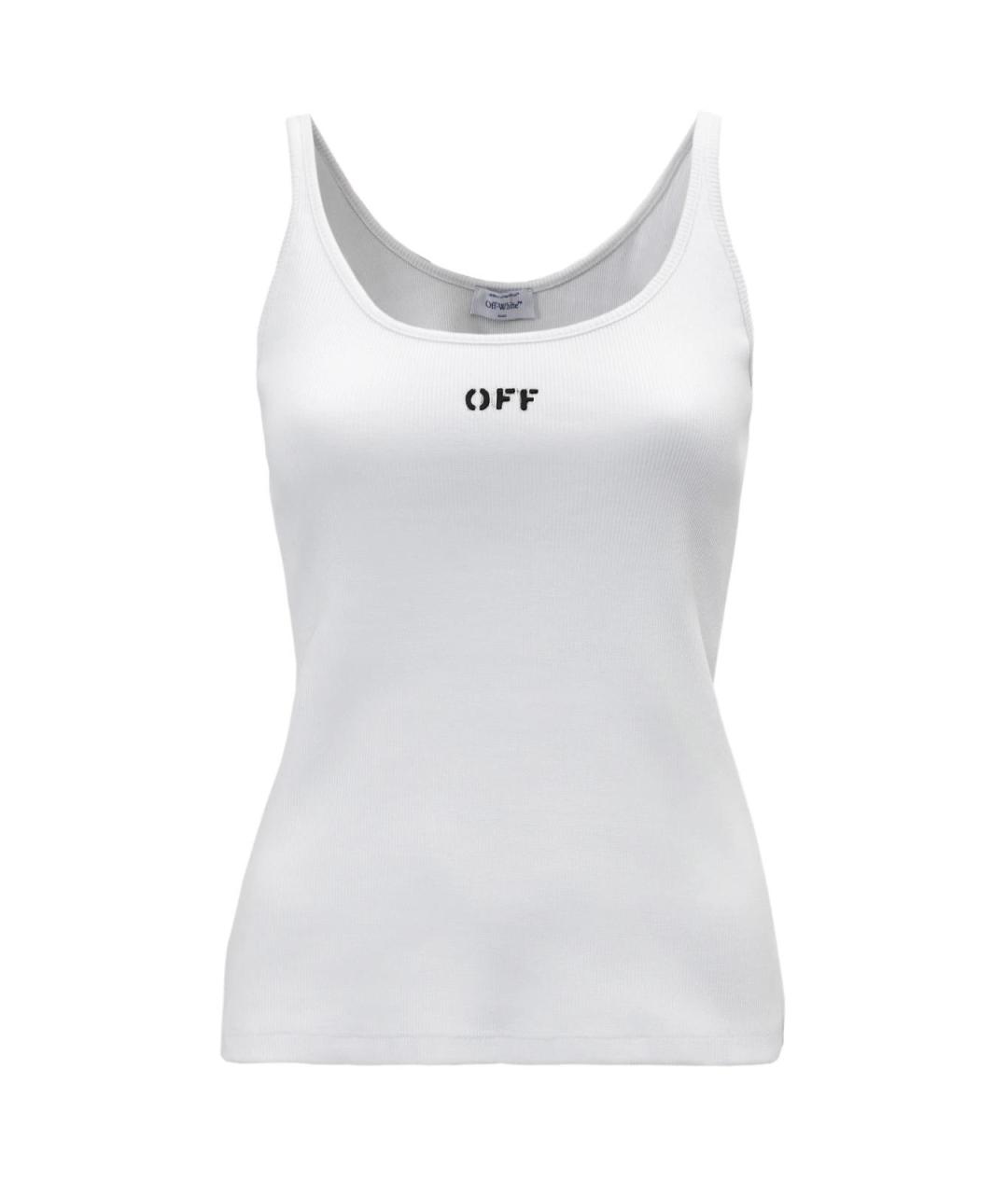 OFF-WHITE Белая хлопковая футболка, фото 4