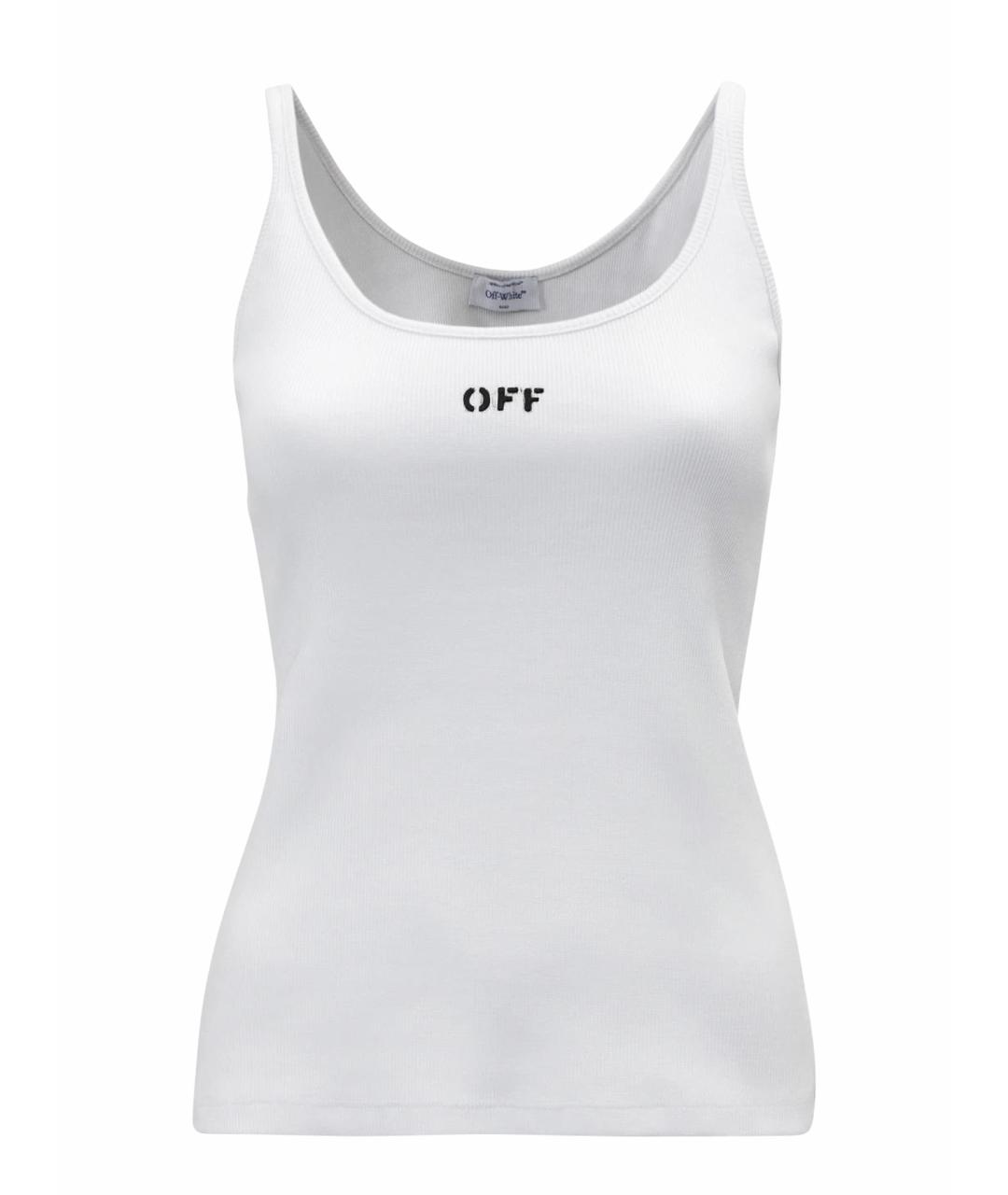 OFF-WHITE Белая хлопковая футболка, фото 1