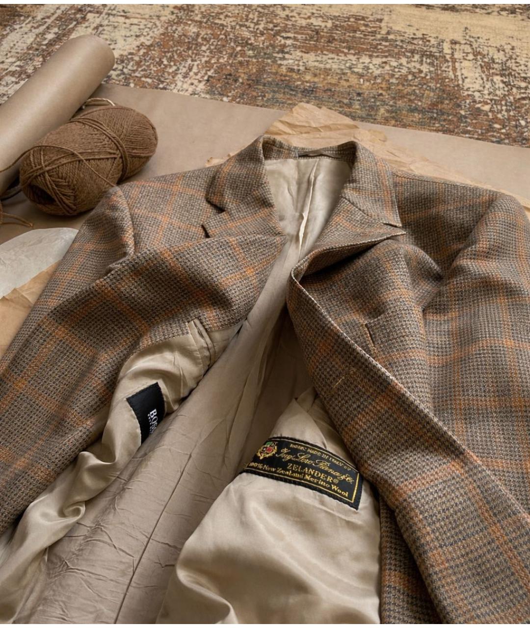 LORO PIANA Коричневый шерстяной пиджак, фото 3