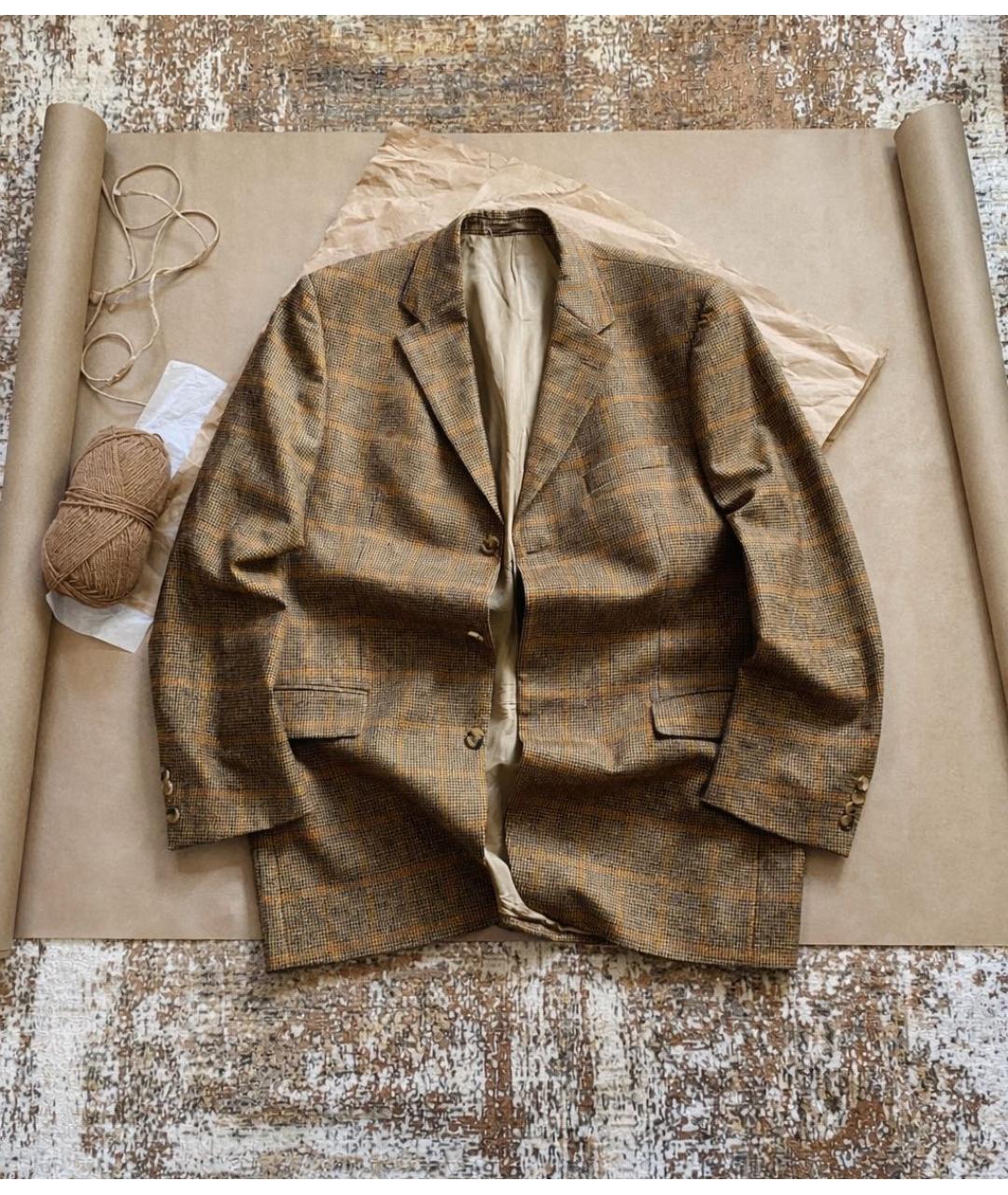LORO PIANA Коричневый шерстяной пиджак, фото 5