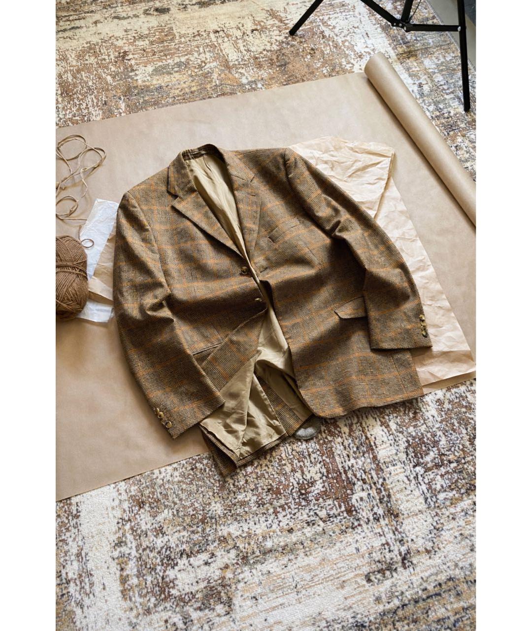 LORO PIANA Коричневый шерстяной пиджак, фото 2