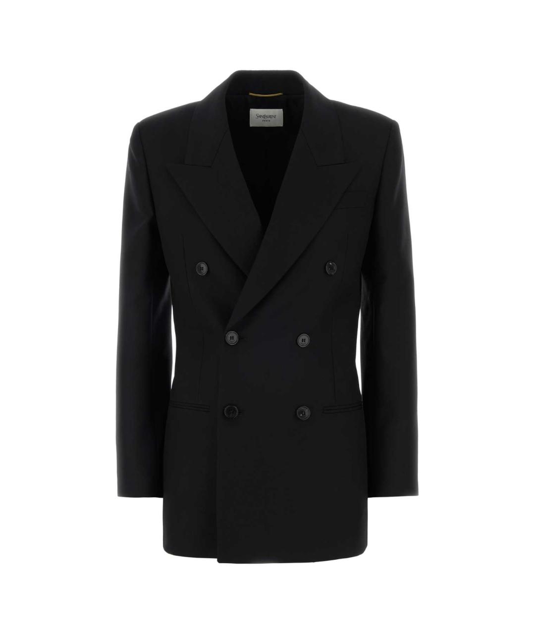 SAINT LAURENT Черный шерстяной жакет/пиджак, фото 1