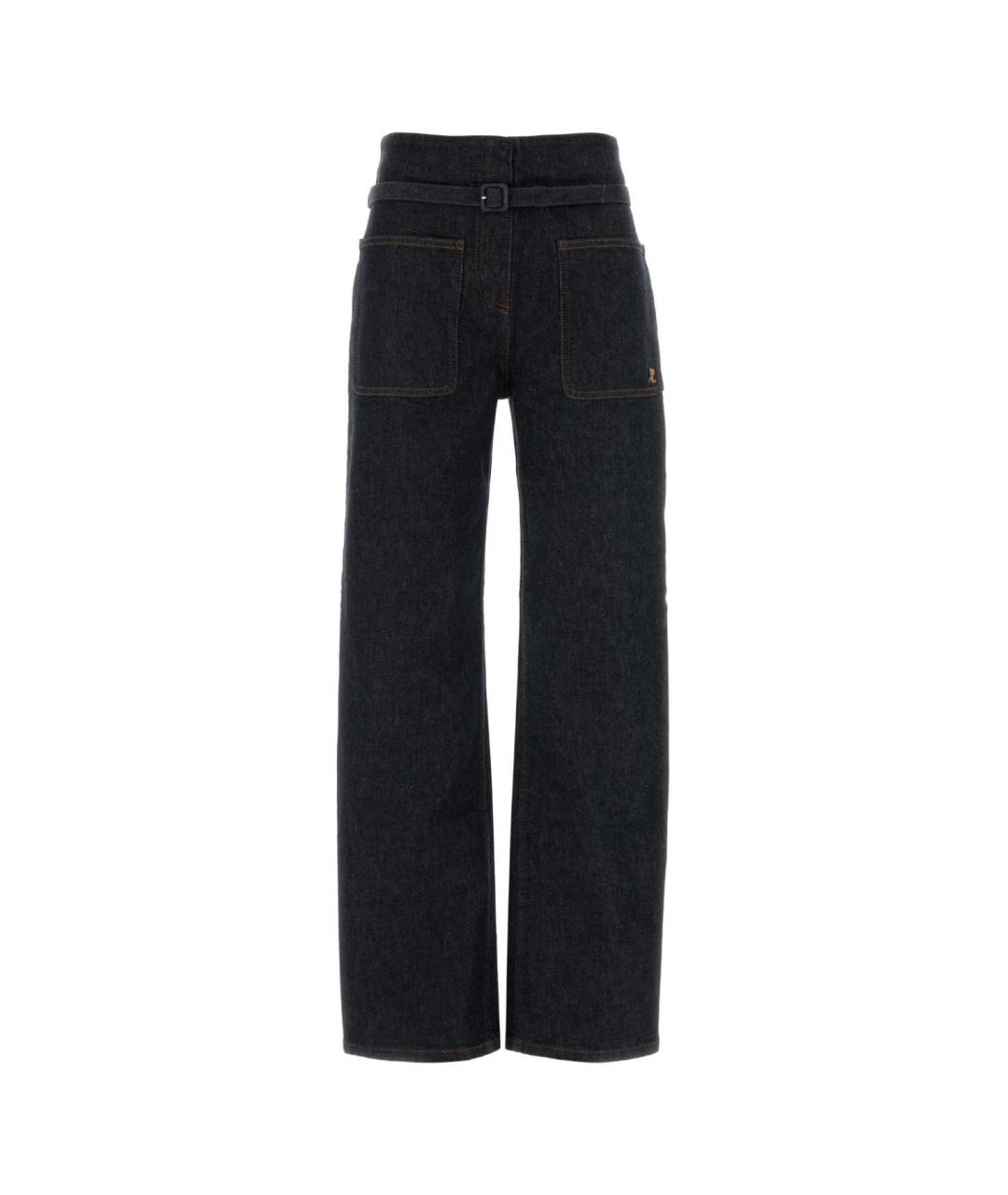 COURREGES Синие хлопковые прямые джинсы, фото 1