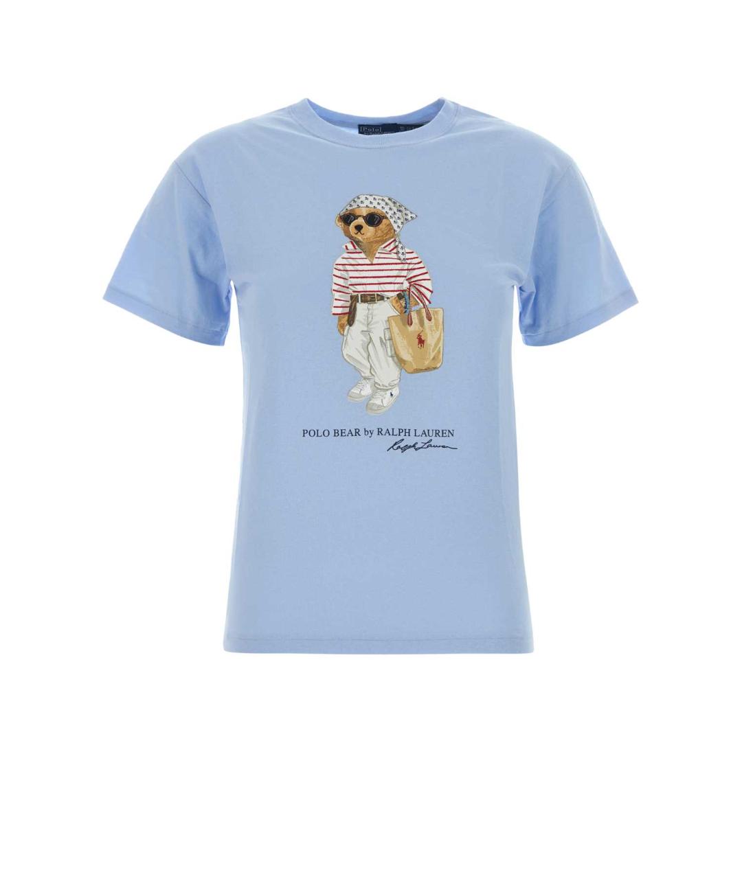 POLO RALPH LAUREN Голубая хлопковая футболка, фото 1