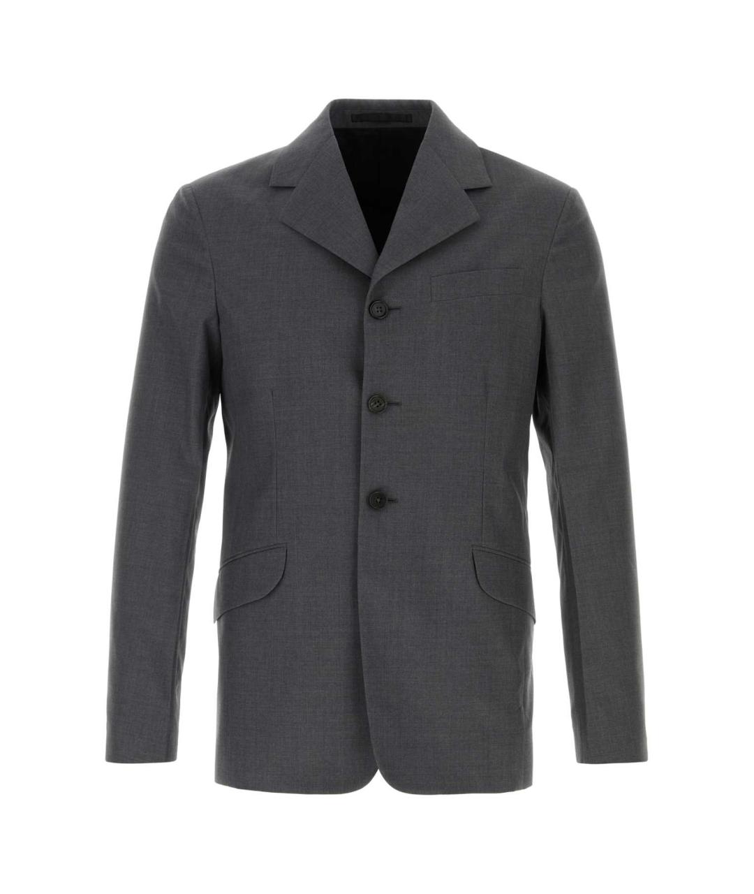 JIL SANDER Серый шерстяной пиджак, фото 1