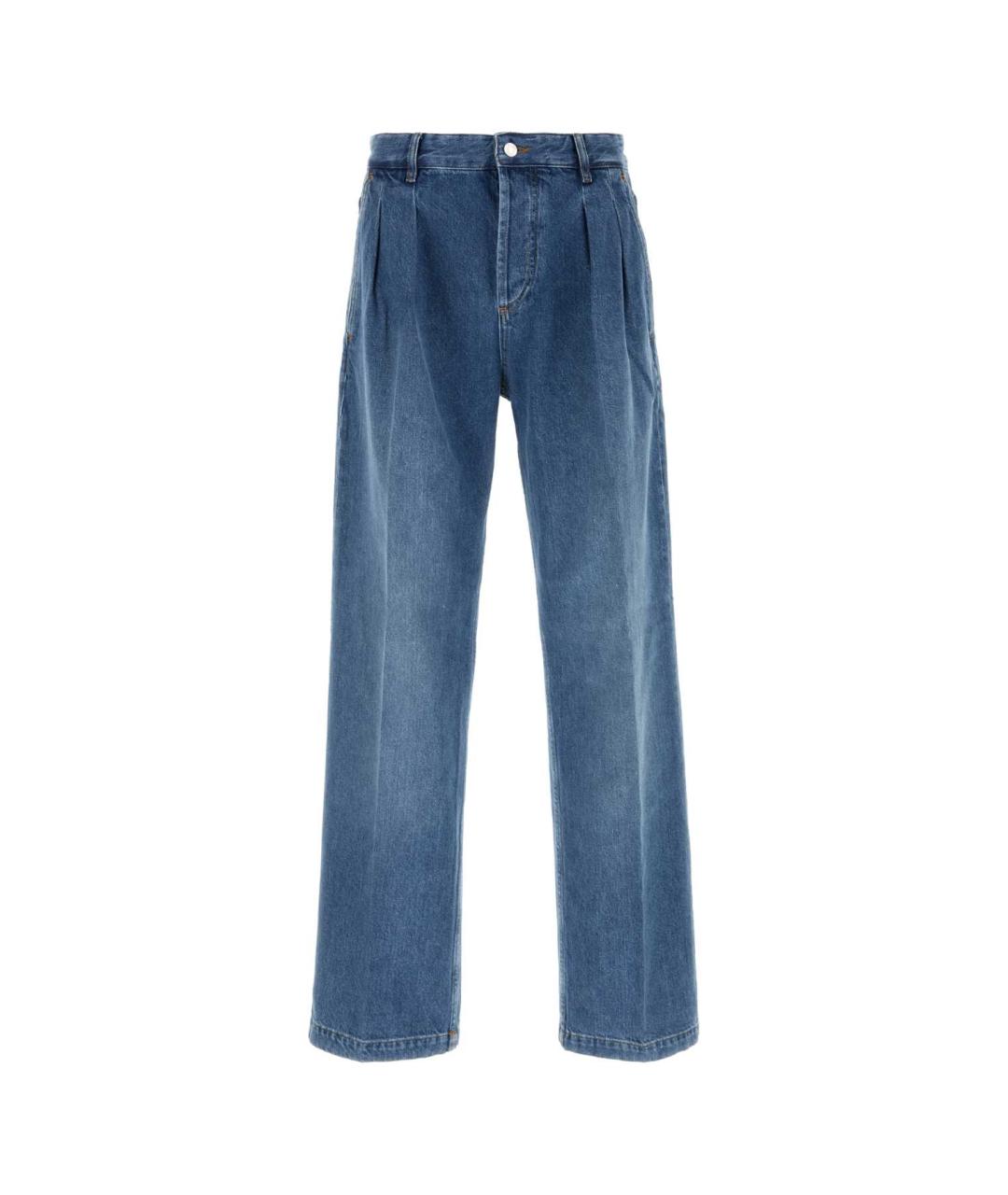 MARINE SERRE Синие хлопковые прямые джинсы, фото 1