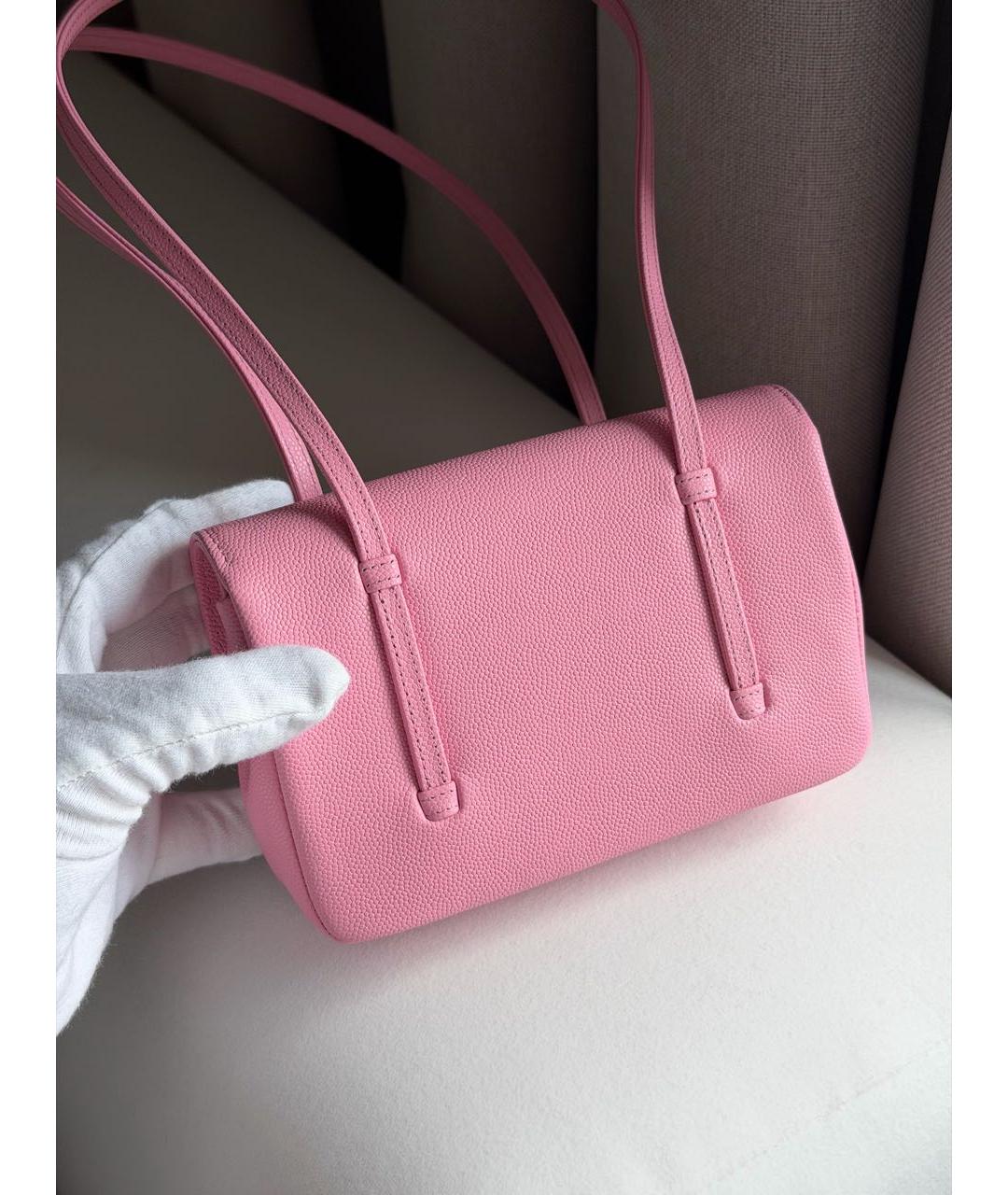 CHANEL Розовая кожаная сумка с короткими ручками, фото 4