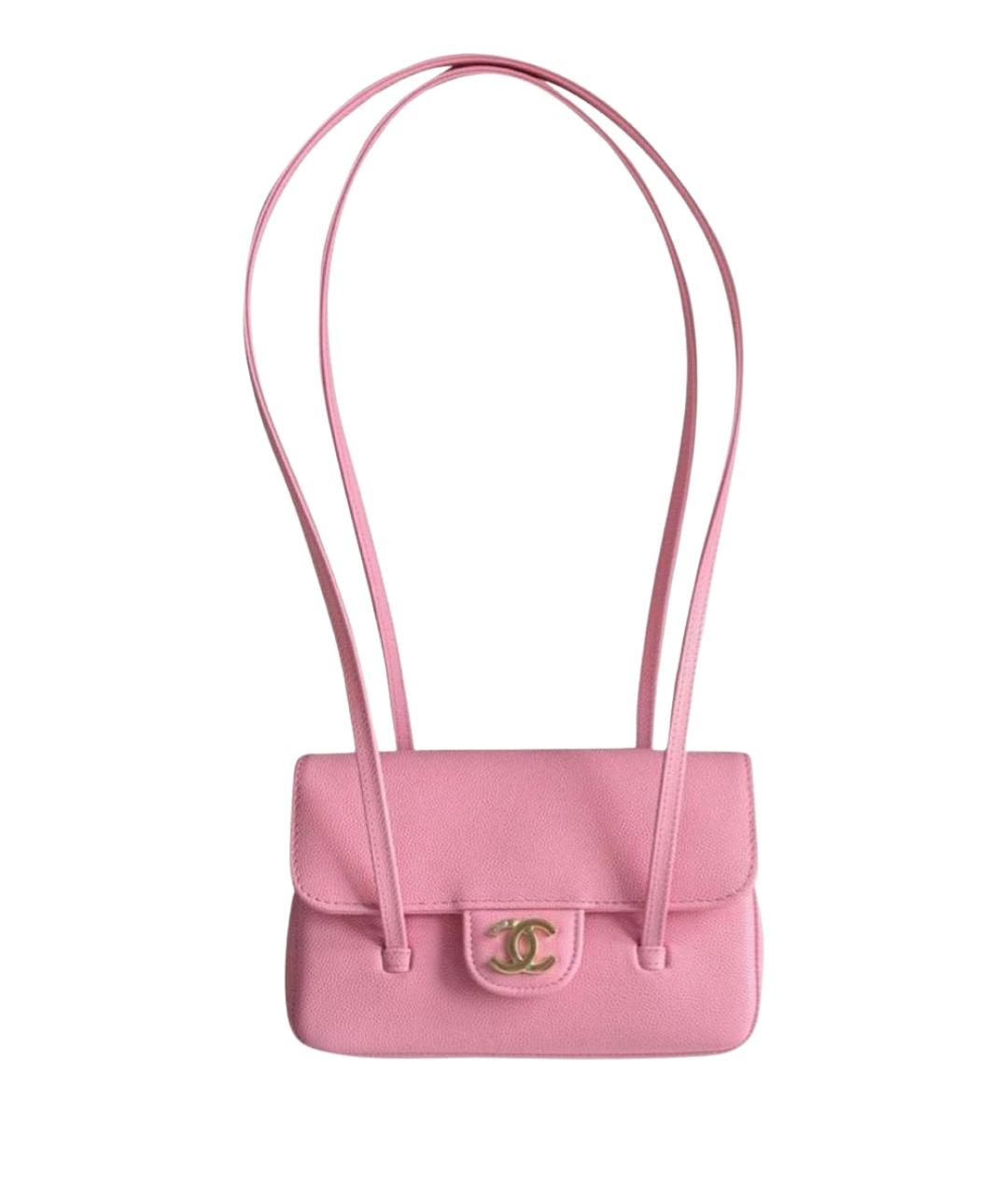 CHANEL Розовая кожаная сумка с короткими ручками, фото 1