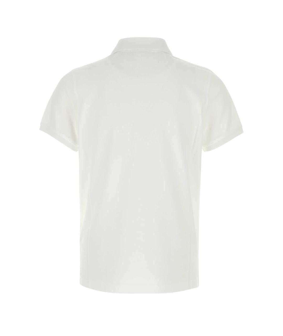 MONCLER Белое хлопковое поло с коротким рукавом, фото 2