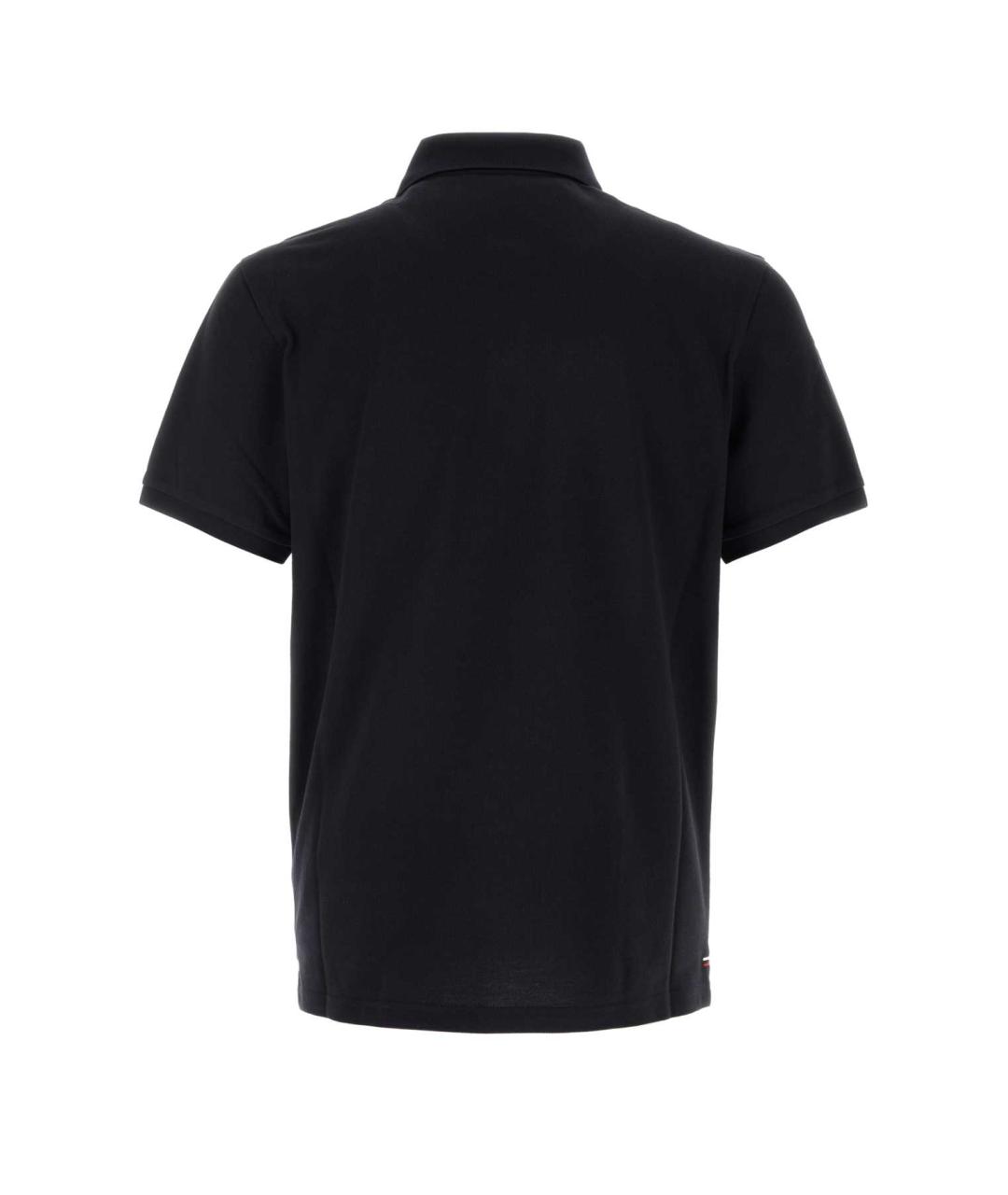 MONCLER Синее хлопковое поло с коротким рукавом, фото 2