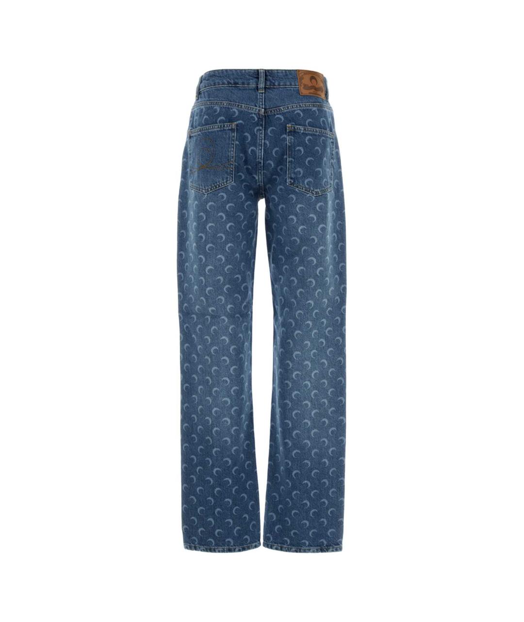 MARINE SERRE Синие хлопковые прямые джинсы, фото 2