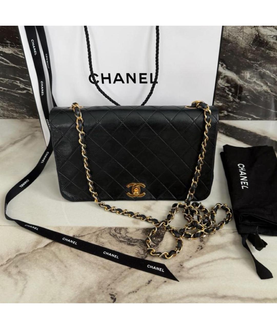 CHANEL Черная кожаная сумка через плечо, фото 3