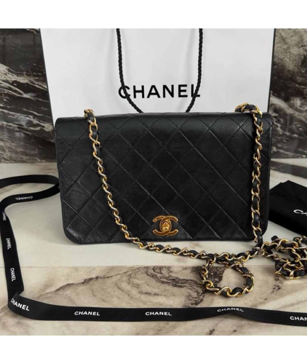 CHANEL Черная кожаная сумка через плечо, фото 2