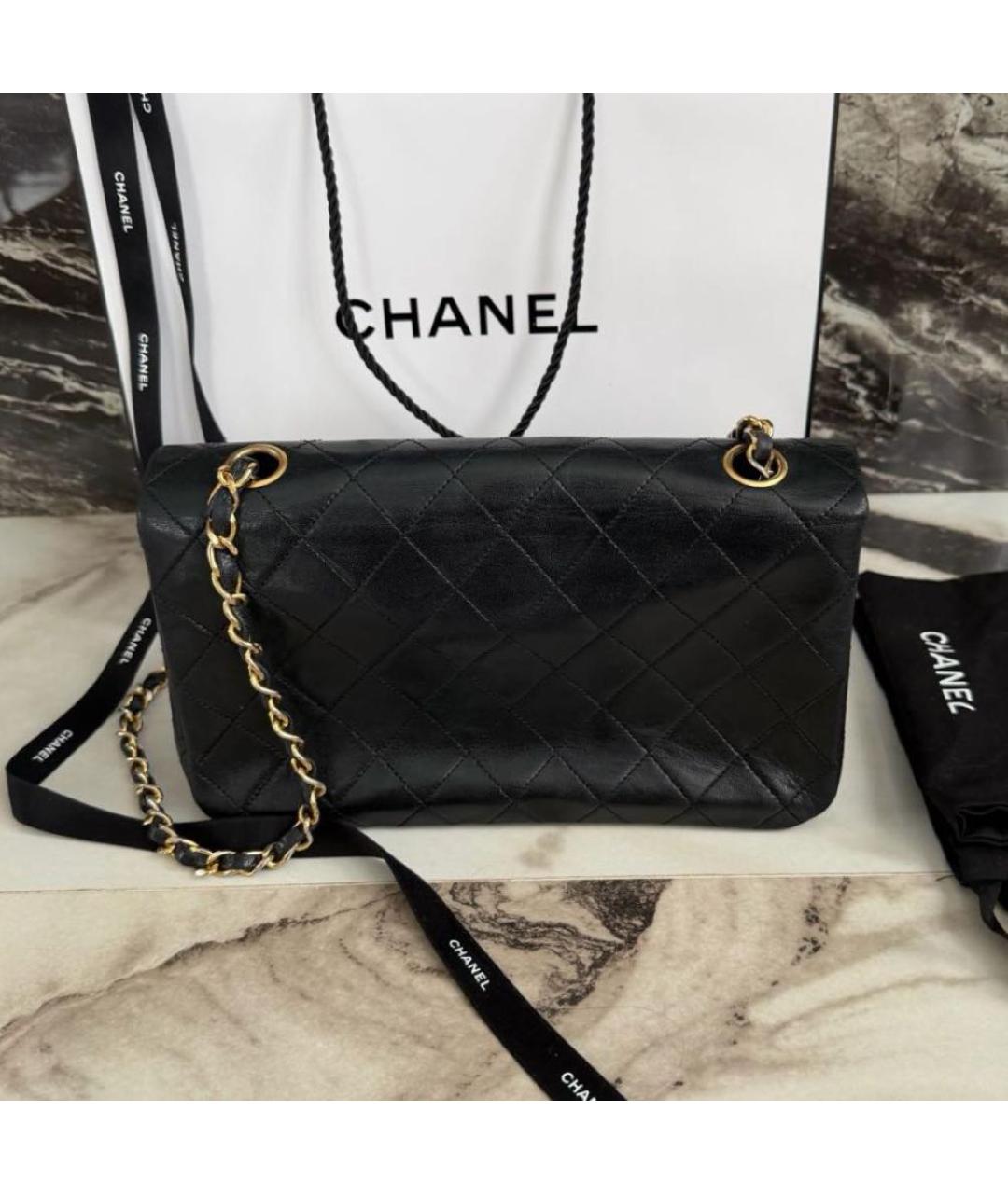 CHANEL Черная кожаная сумка через плечо, фото 4