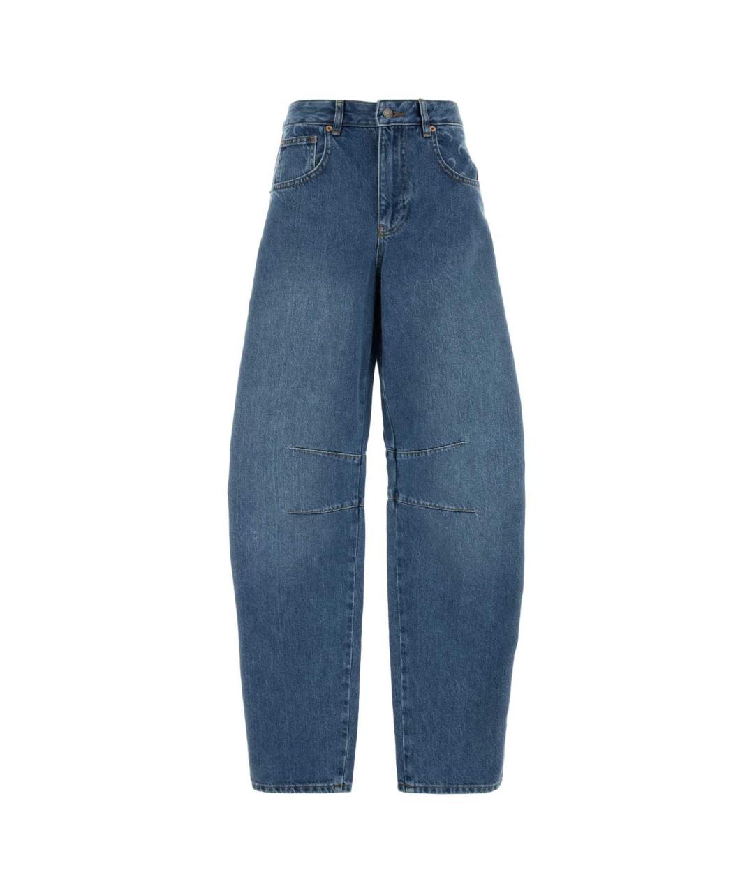 MARINE SERRE Синие хлопковые прямые джинсы, фото 1