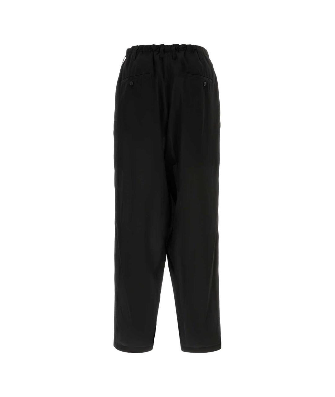YOHJI YAMAMOTO Черные шелковые повседневные брюки, фото 2