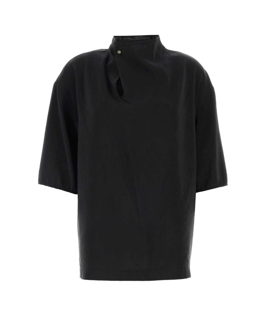 LEMAIRE Черная шелковая футболка, фото 1
